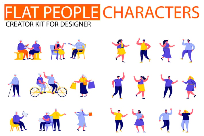 Modern Flat People Character Creator Kit