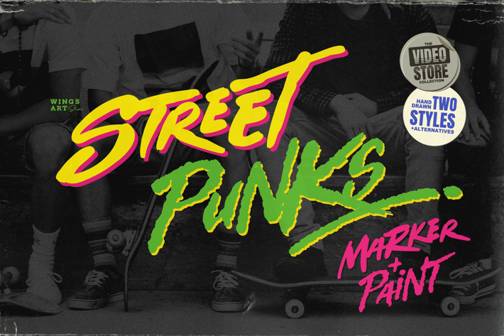 Street Punks - Graffiti Pen and Brush Font