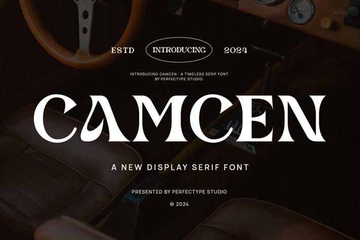 Camcen Elegant Ligature Serif Font Typeface