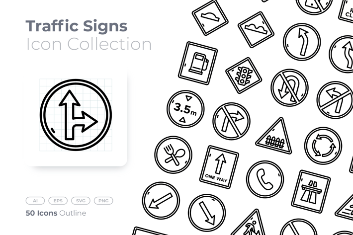 Traffic Signs Outline Icon
