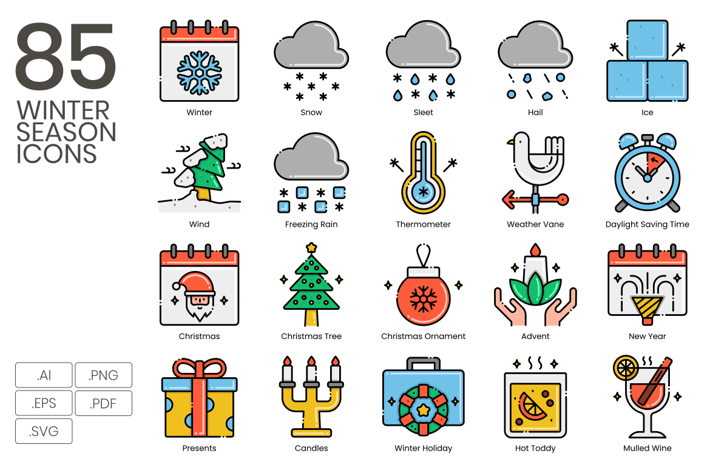 85 Winter Icons