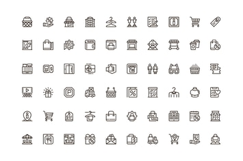 Shopping Mall Unique Web Line Icons Pack