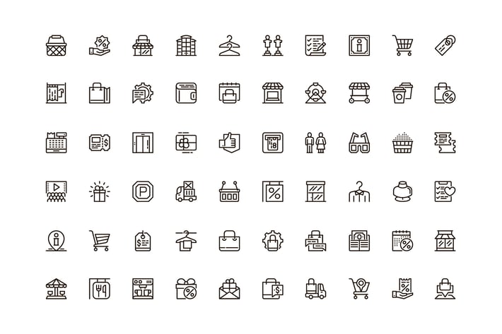 Shopping Mall Unique Web Line Icons Pack
