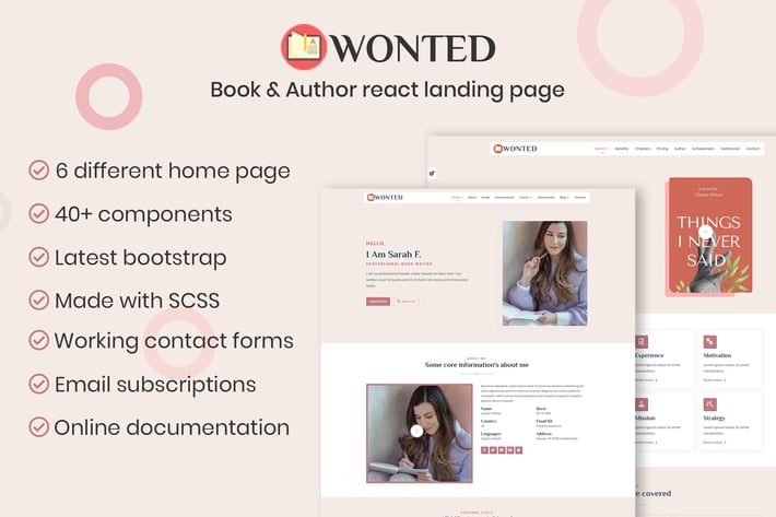 Wonted - Book & Author React Template