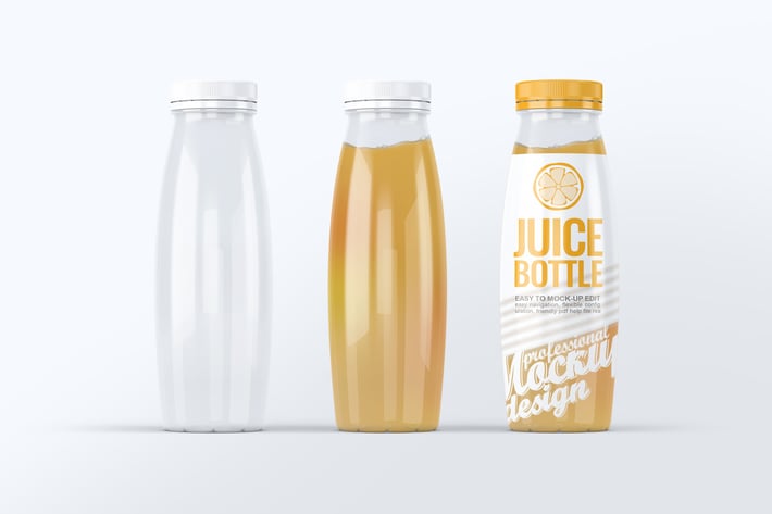 Plastic Juice Bottle Mock-Up