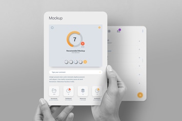 Hands Holding Presentation Mockup Tablet Showcase 