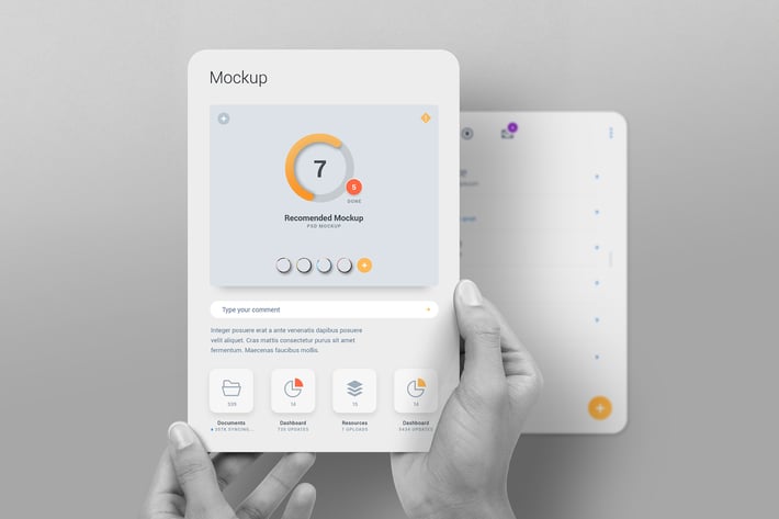 Hands Holding Presentation Mockup Tablet Showcase 