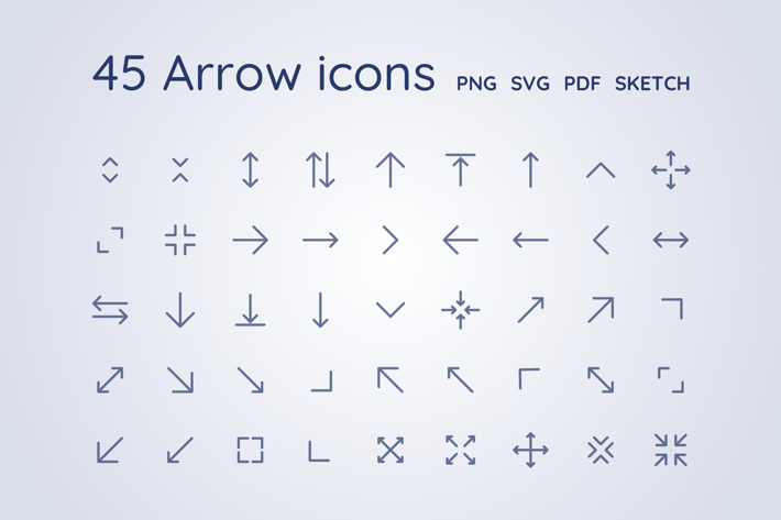 45 Arrow icons - Sketch file, PNG, SVG, PDF