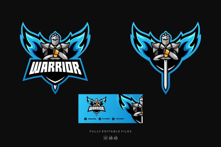 Warrior Sports and E-sports Style Logo Template