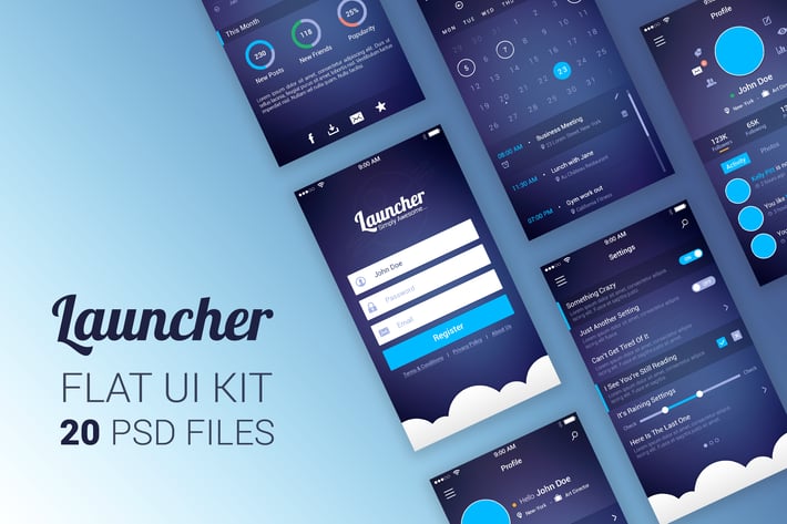 Launcher Flat UI Kit