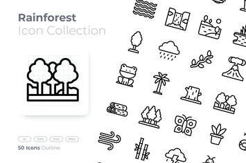Rain Forest Outline Icon