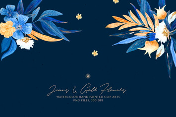 Jeans and Gold Flowers