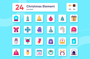 Christmas Items & Decoration Icon Collection