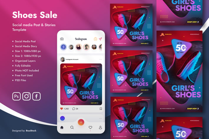 Girls Shoes Social Media Template