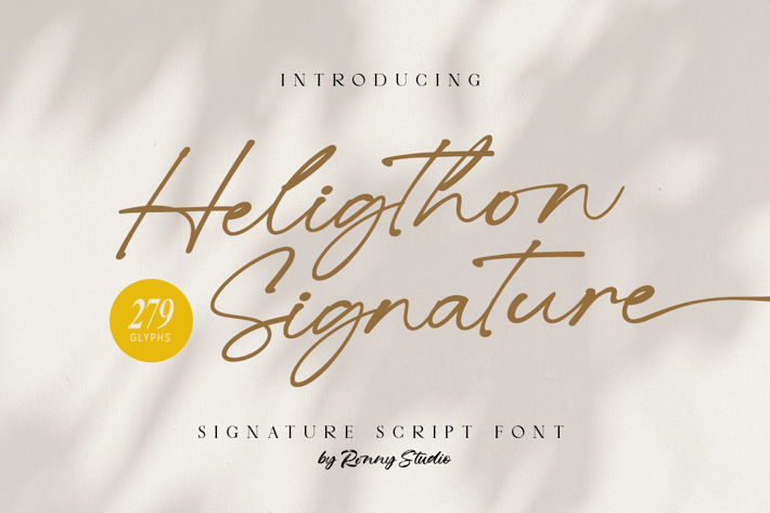Heligthon - Signature Script Font