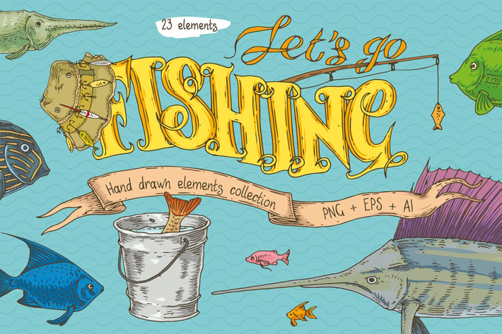 Fishing Elements Collection