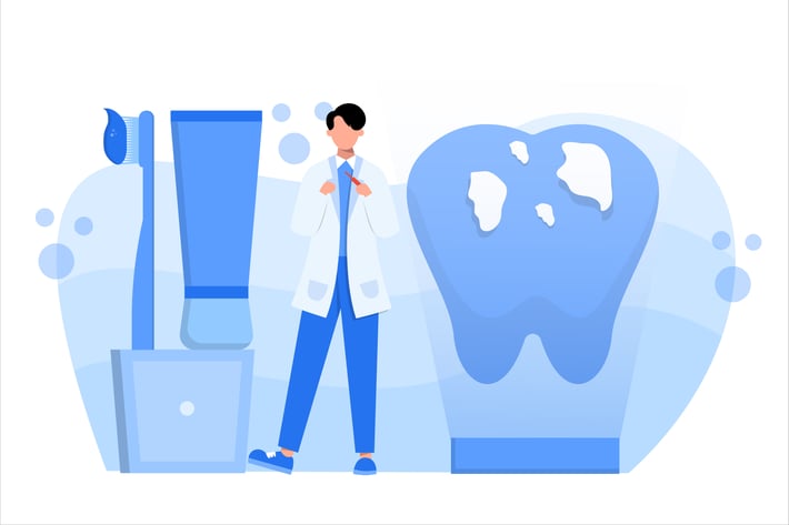 Dental Treatment Flat Vector Illustration