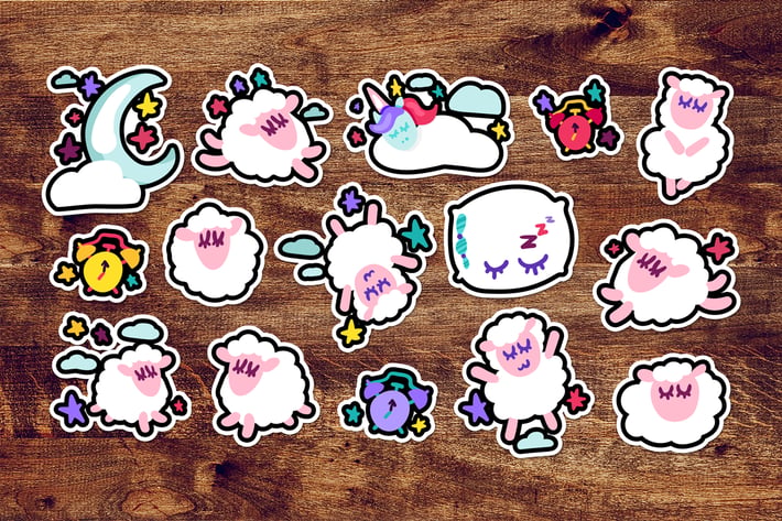 Fun Good Night Stickers Set