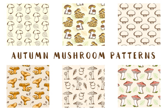 Vintage Autumn Mushroom Patterns