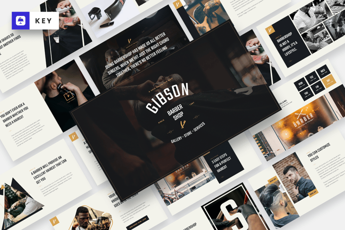 GIBSON - Barbershop & Shaving Keynote Template