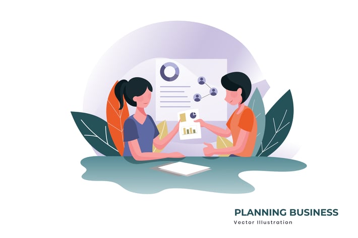 Planning business vector illustration