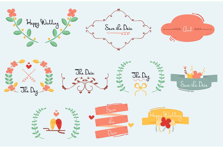 Wedding Ornament Illustration Set