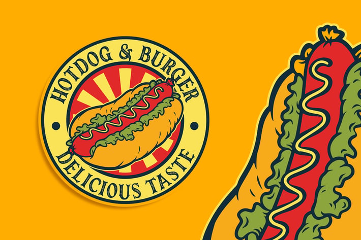 Hotdog Vintage Logo Template