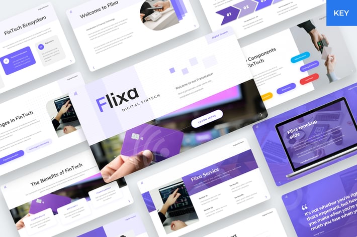 Flixa - Financial technology Keynote template