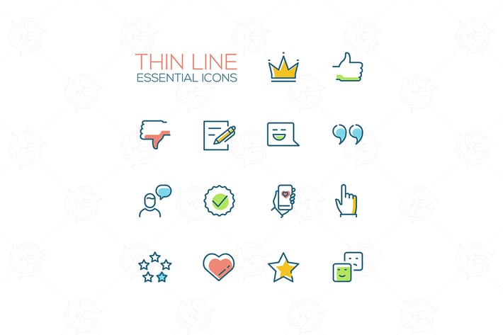 Social Network Signs - line deisign style icons
