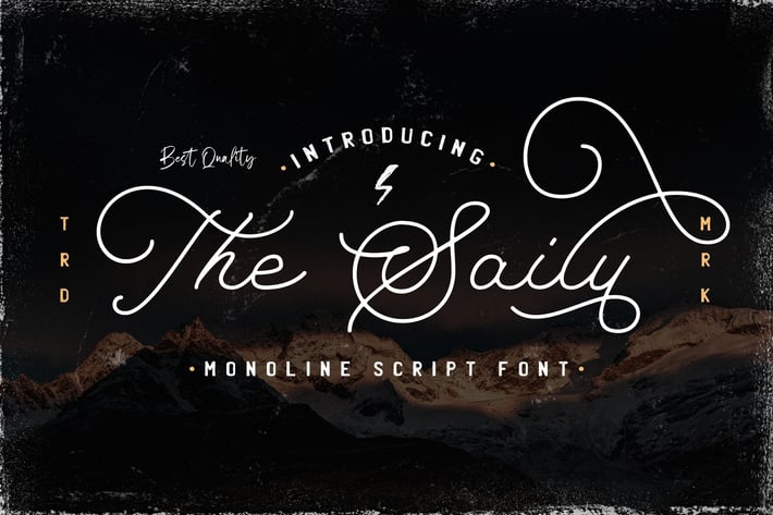 The Saily - Monoline Retro Script Font