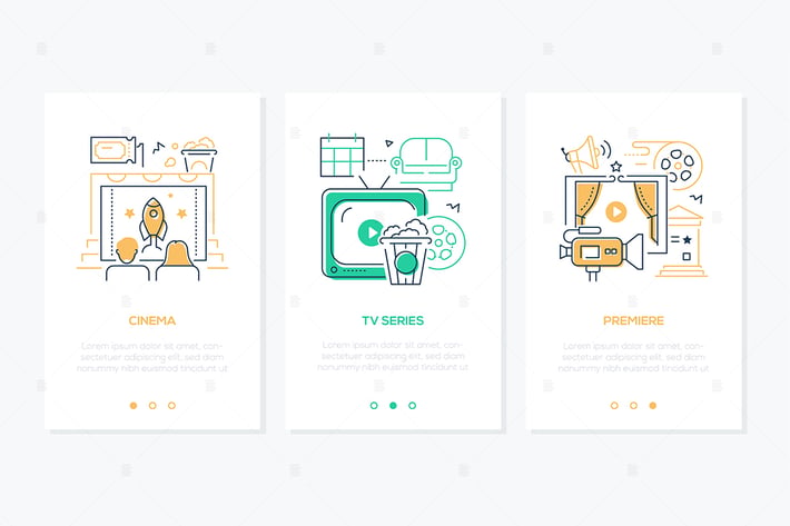 Cinema - Line Design Style Web Banners