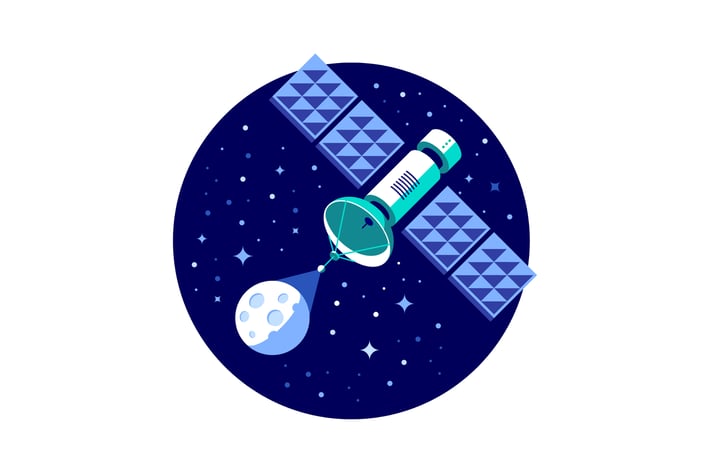Satellite and planet vector illustration