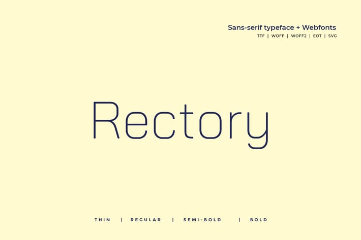 Rectory  - Modern Typeface + WebFont