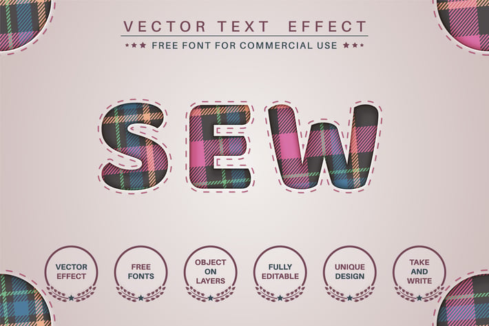 Tartan - editable text effect,  font style. 