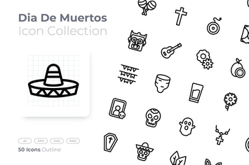Dia De Muertos Outline Icon