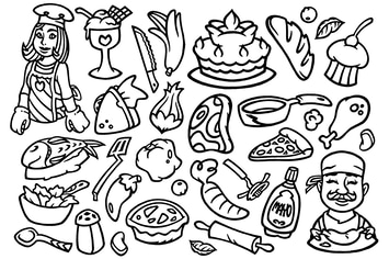 30 Cooking Doodles Clipart