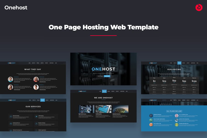 Onepage Hosting Template - Onehost 