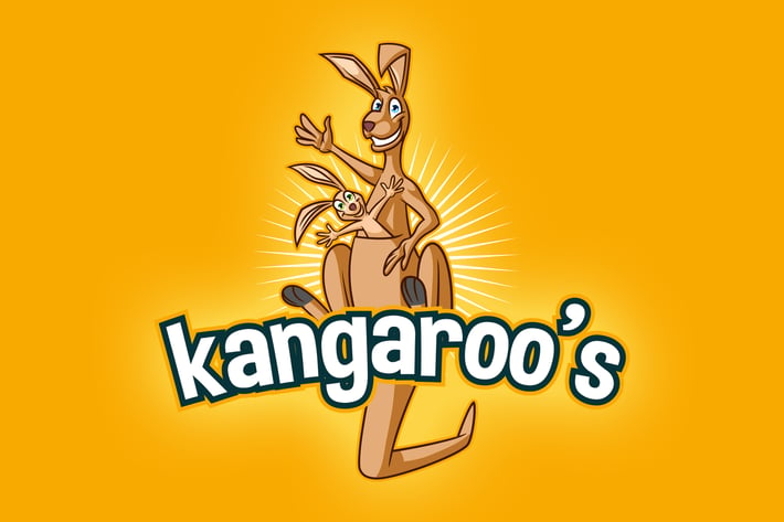 Cartoon Kangaroo Mascot Logo