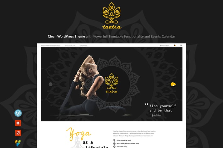 Tantra - A Yoga Studio and Fitness Club WP Theme 