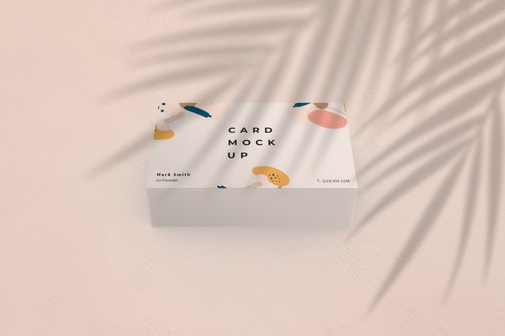 Business Card Mockup with Shadow Overlay Template