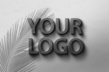 Realistic wood texture logo mockup