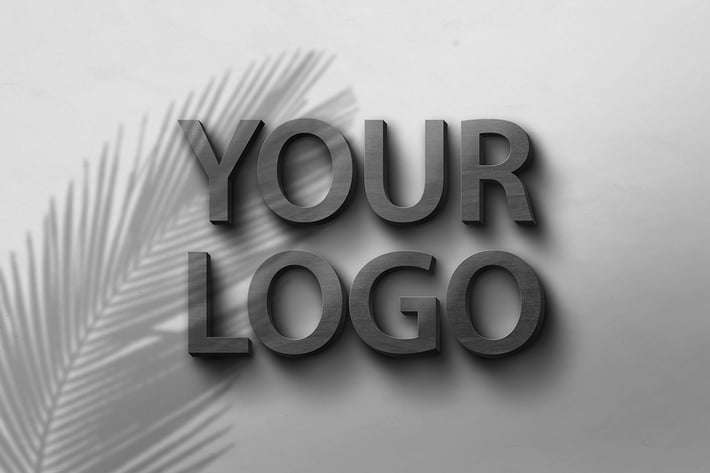 Realistic wood texture logo mockup
