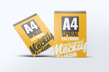 A4 Spiral Calendar Mock-Up