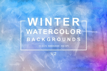 Winter Watercolor Backgrounds vol.2