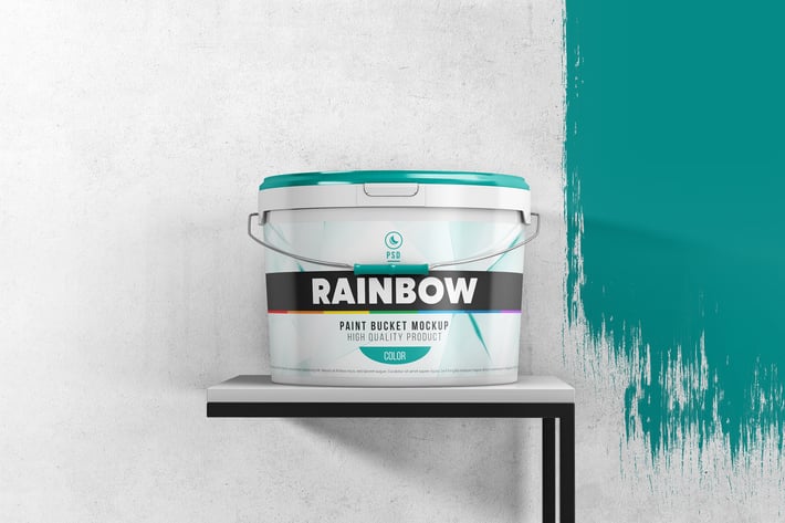 Plastic Paint Bucket  Mockup