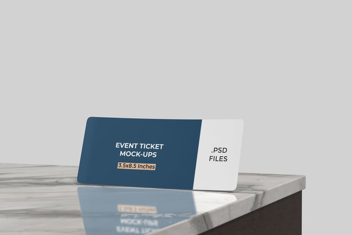 Event Ticket Mockup on The Ceramic Table 