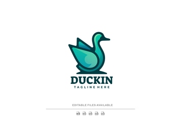 Duck Gradient Line Art Logo