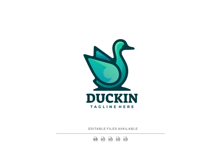Duck Gradient Line Art Logo