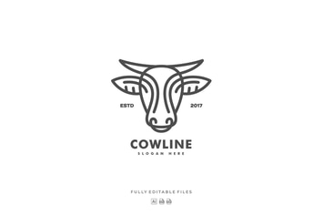 Cow Line Art Style Logo