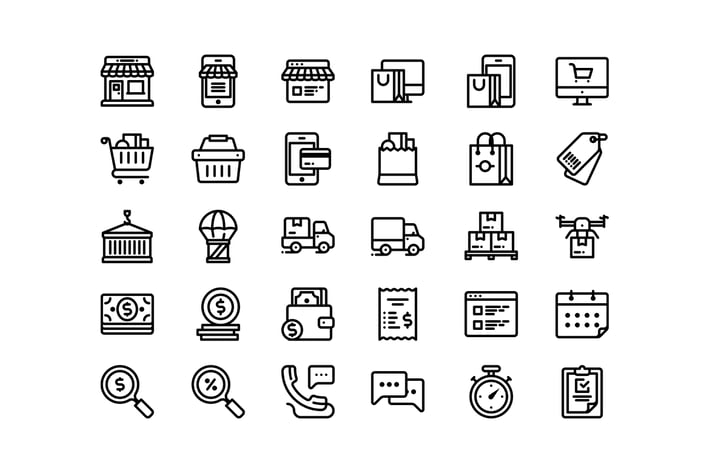 30 Shop and Delivery icons